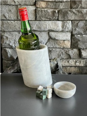 Mermer Içecek Koyma Kabı, Içecek Soğutucu Mermer Küp Taşı, ve Kasesi