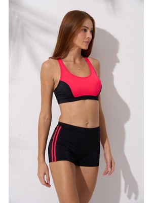 Pierre Cardin Şortlu Bra Yüzücü Bikini Takım Siyah 241277