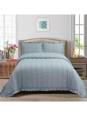 Pera Fırfırlı Yatak Örtüsü Seti Çift Kişilik