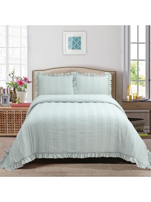 Pera Fırfırlı Yatak Örtüsü Seti Çift Kişilik