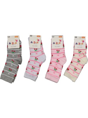 A.D.N SOCKS Kız Bebek Desenli Soket Çorap (6 Adet)