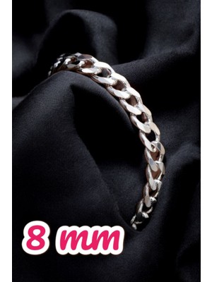 Moda Gümüş 925 Ayar Gümüş 8 mm Gurmet Modeli Erkek Gümüş Bileklik