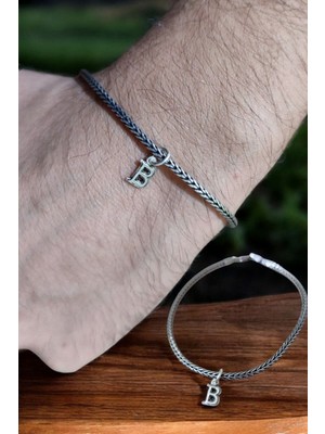 Moda Gümüş 925 Ayar Gümüş 2.5 mm Hasır Harfli Bileklik