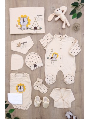 Kız Erkek Bebek Organik Natural Yenidoğan Oyun Arkadaşı 10 Lu Hastane Çıkışı Zıbın Seti STL6933