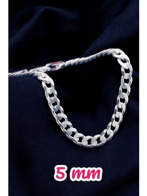 Moda Gümüş 925 Ayar Gümüş 5 mm Gurmet Modeli Erkek Gümüş Bileklik