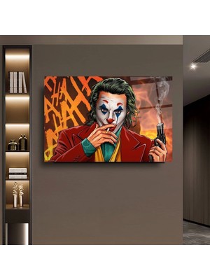 Sigara Içen Joker Sanatsal Cam Tablo
