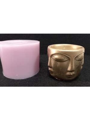 Ipek Hobi Mini Adlef Yüz Saksı Silikon Kalıp