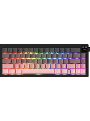 Ajazz AK650 Tft Ekranlı 3 Modlu Mekanik Oyun KLAVYESI-5.000 Mah Batarya-Rgb %65 Boyut