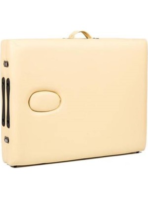 Katlanabilir Ahşap Çanta Tipi Masaj Yatağı Krem Renk 250 kg Taşıma Kapasiteli