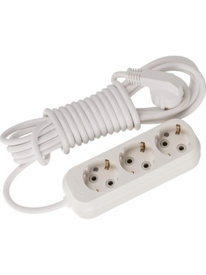 Eko Grup Priz, Üçlü, Topraklı, Kordonlu, 5 mt