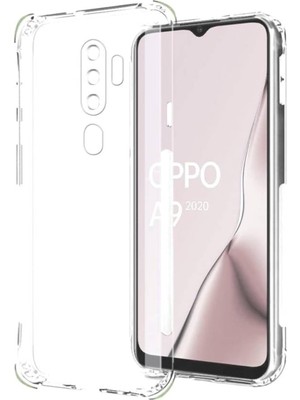 Iletişim Oppo A9 2020 Kapak Kamera Korumalı Antişok Airbag Köşe Korumalı Silikon Şeffaf Kılıf