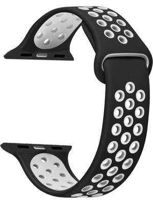 Apple Watch Series 6 40MM Için Kordon Rainbow Band Siyah Beyaz