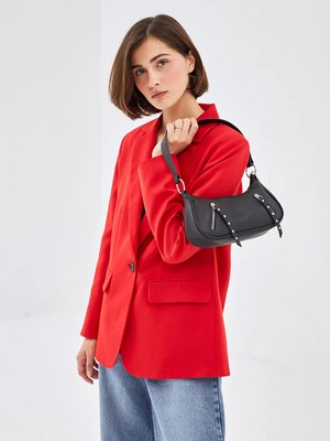 LC Waikiki Accessorıes Yeni Siyah Deri Görünümlü Kadın El Çantası