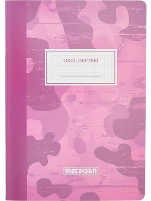 A4 Kareli Okul Defteri Pembe Kamuflaj 60 Yaprak