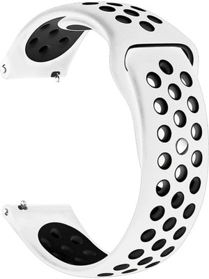 Samsung Galaxy Watch 4 44MM Için Kordon Rainbow Sport Band Beyaz Siyah