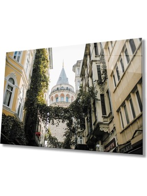 Istanbul Galata Kulesi Manzara 4mm Dayanıklı Cam Tablo Temperli Cam