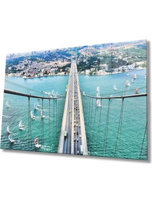 Istanbul Boğazı Manzara 4mm Dayanıklı Cam Tablo Temperli Cam