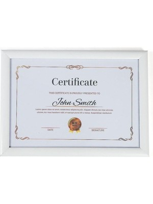 Klasik A4 Çerçeve Beyaz Kırılmaz Pvc Camlı 21 x 30 Sertifika Diploma Belge Fotoğraf Için 002