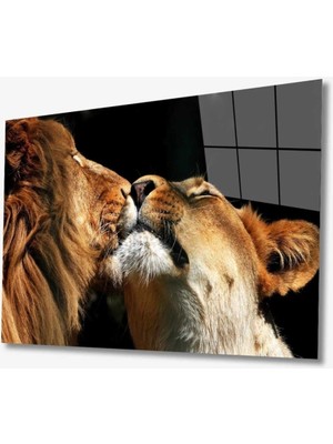Marsilyan Marsilyan- Aslan Hayvan Cam Tablo 4mm Dayanıklı Temperli Cam