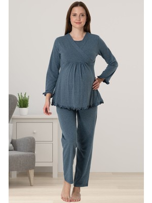 Effortt Antrasit Hamile Lohusa Pijama Takımı