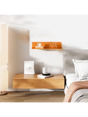 Trend Pleksi Transparan Turuncu Duvar Raf (40 cm  x 10 cm )