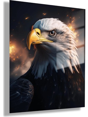 Gaagart Temperli Gerçek Cam Tablo Yandan Kartal