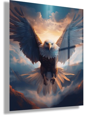 Gaagart Temperli Gerçek Cam Tablo Karşıdan Manzara ve Kartal