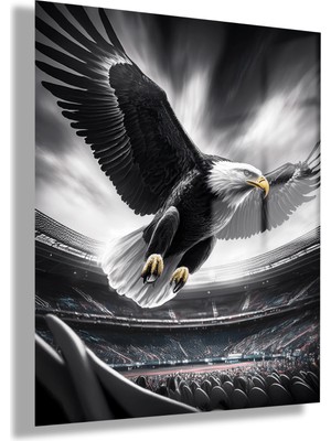 Gaagart Temperli Gerçek Cam Tablo Stadyumda Uçan Kara Kartal