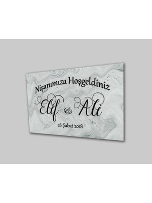 Marsilyan- Düğün Nişan Hoşgeldiniz Cam Tablo