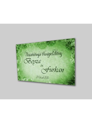 Marsilyan- Düğün Nişan Hoşgeldiniz Cam Tablo