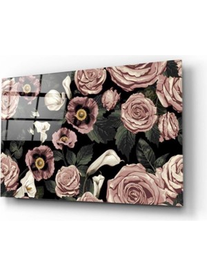 Marsilyan- Gül Desen Cam Tablo