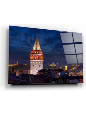 Marsilyan- Galata Kulesi Cam Tablo