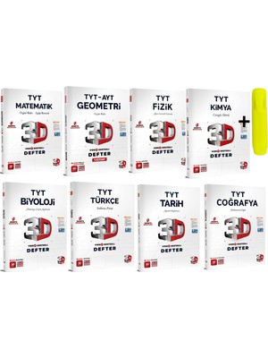 3D Yayınları Tyt Tüm Dersler Video Destekli Defter Seti 8 Kitap