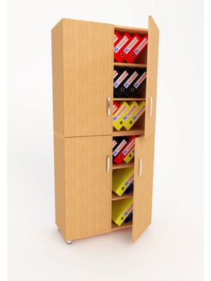 3G Tasarım Modüler Dört Kapaklı Çok Amaçlı Ofis Dolabı Evrak Dolabı 3G-039-KD-KAYIN/90x37x190h