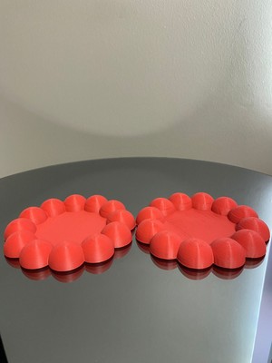 Bubble 2'li Dekoratif  Tabak Sert Plastik Takı Tabağı Bardak Altlığı