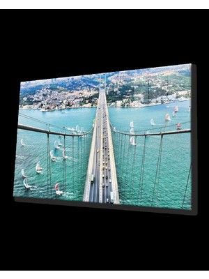 Marsilyan- Boğaz Köprüsü ve Yelkenliler Manzaralı Istanbul  Cam Tablo