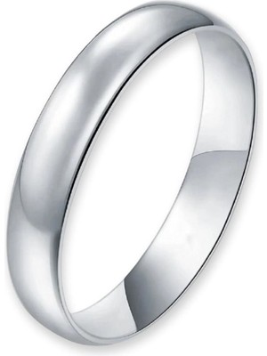 Moda Gümüş Evi 4 mm Bombeli Model 925 Ayar Gümüş Kadın Erkek Alyans