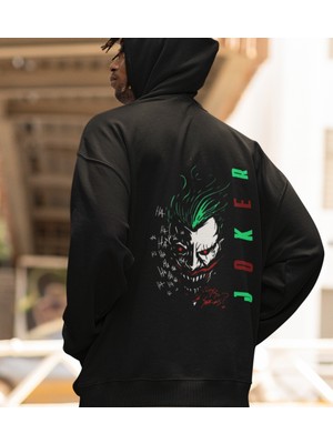 Joker Baskılı Erkek Kapüşonlu Sweatshirt