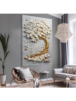 Emya Home Gold Ağaç Kanvas Tablo