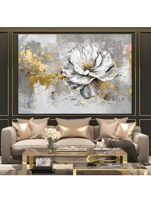 Emya Home Beyaz Çiçekler Kanvas Tablo