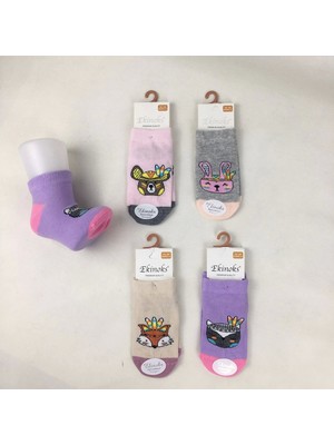 Ekinoks Socks Kız Çocuk Desenli Patik Çorap (4 Adet)