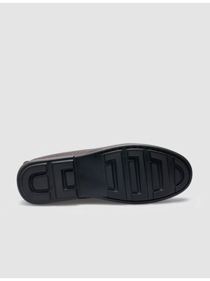 Cabani Deri Kahverengi Toka Detaylı Erkek Loafer Düz Taban Şıklığı