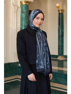 Siyah Gri Hint Vual Şal -  5009-10
