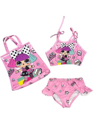 Kız Çocuk Lol Bebek Çantalı Bikini Takım