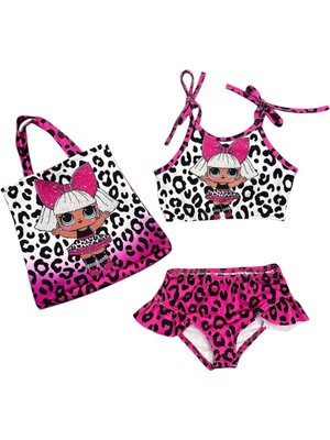 Kız Çocuk Lol Bebek Çantalı Bikini Takım