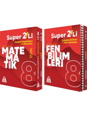 Örnek Akademi Yayınları (Sınıf: 8)  Süper İkili  Matematik ve Fen Bilimleri Seti 2 Kitap