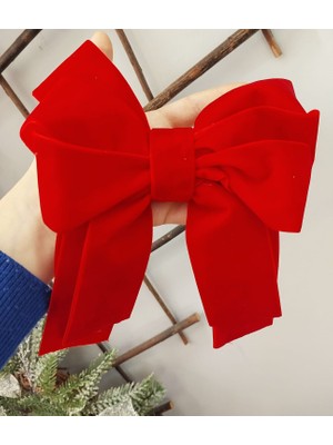 Lolipophobi Damalı Fiyonk 20  cm   ,damalı Simli Fiyonk, Saç Tokası, Ağaç Süsü, Yılbaşı Süsü