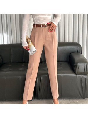 Suya U&S Wear Kemer Detaylı Pileli Kumaş Pantolon