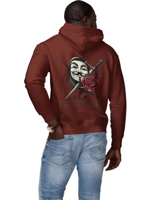 Terzili Giyin V For Vendetta Fikirlere Kurşun Işlemez Baskılı Kapüşonlu Sweatshirt