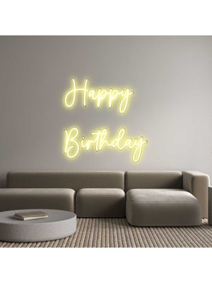 Happy Birthday Neon LED Duvar Aydınlatması Doğum Günü Yazısı